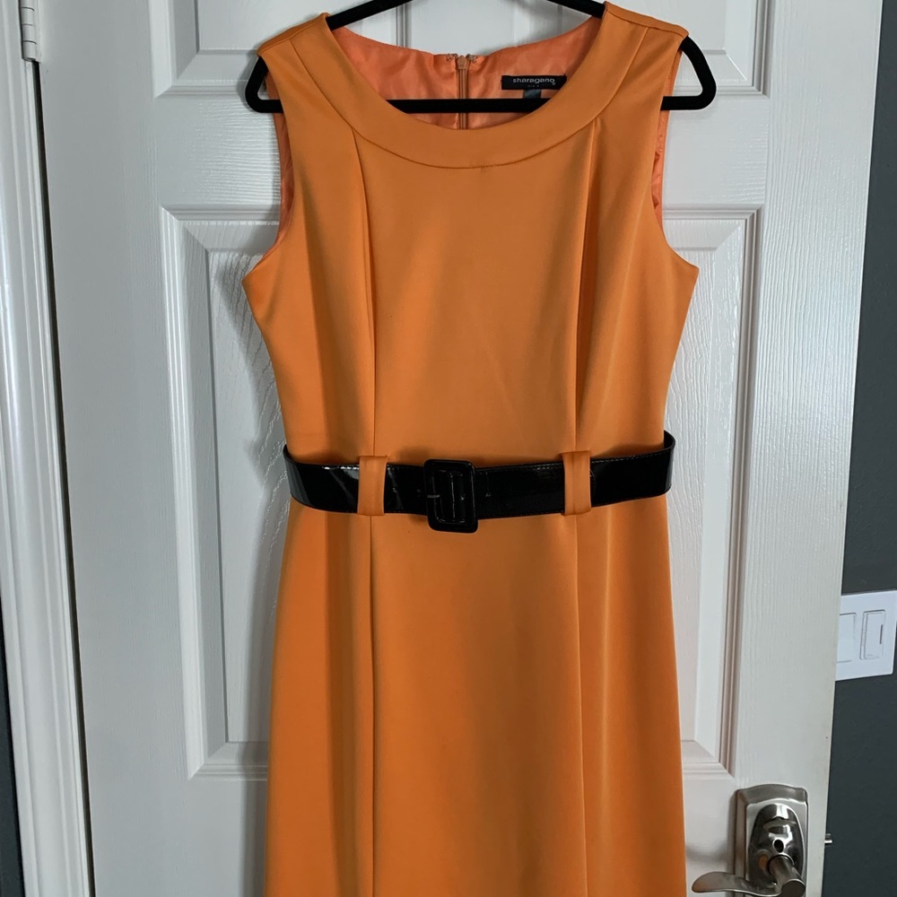 Sharagano - Scoop neck A-line business dress.